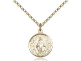 Circle Miraculous Medal on 18" Chain