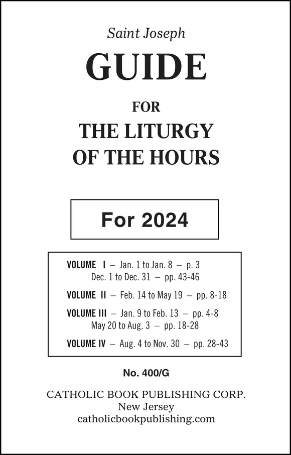 Saint Joseph Guide for The Liturgy of the Hours (4-Volume) For 2024