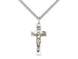 Crucifix Necklace Sterling Silver or Gold Filled on 18" Chain