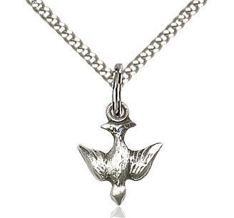 Holy Spirit Pendant on a 18 inch Curb Chain