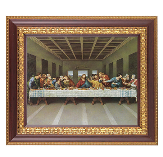 DAVINCI-THE LAST SUPPER IN A FINE DETAILED CHERRY & GOLD EDGE FRAME