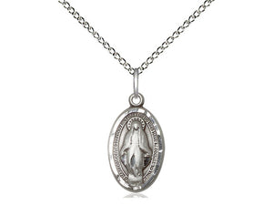 Miraculous Medal on Chain Available Sterling Silver, Gold Filled or 14kt Gold