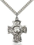 5-Way Sterling Silver Cross on 18" Chain