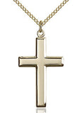 Sterling Silver or Gold Filled Plain Medium Cross with 18" Chain