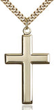 Sterling Silver or Gold Filled Plain Cross with 24" Chain