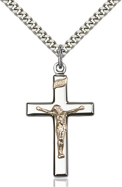 Gold Filled Corpus on Sterling Silver Cross 2293