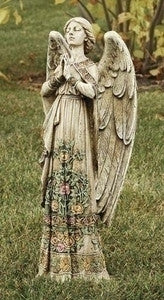 Rose Praying Angel Outdoor Statue