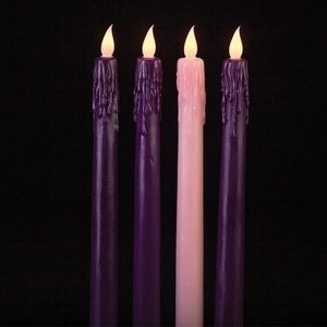 10" 4 PIECE SET OF LED ADVENT CANDLES