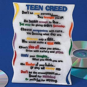 "Teen Creed" Plaque