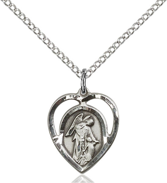 Guardian Angel within a Heart Necklace Available Sterling Silver, Gold Filled or 14kt Gold
