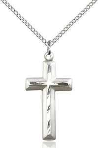 Cross on 18" Chain Available Sterling Silver, Gold Filled or 14kt Gold