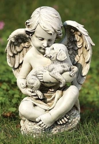 Angel With Puppy Statue