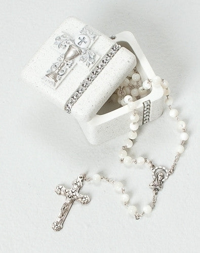 Silver Scroll Rosary/Keepsake Box