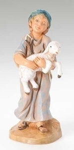 Silas (boy) Shepherd With Sheep Nativity Figure Fontanini