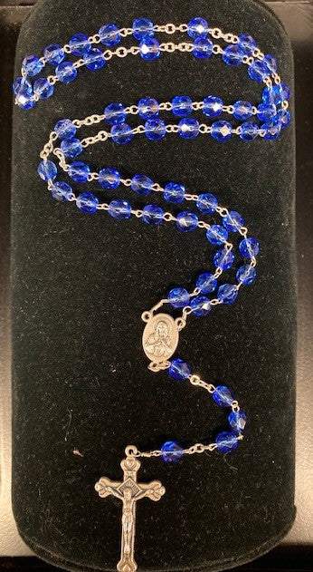 Blue Crystal Jerusalem Rosary
