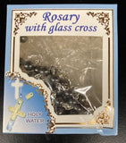 Hematite Holy Water Cross Rosary