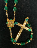 Gold and Green Crystal Irish Rosary