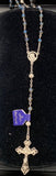 Blue Crystal Rosary with Silver Filigree Our Father Beads