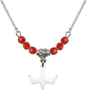 Confirmation Necklace with Ruby Beads
