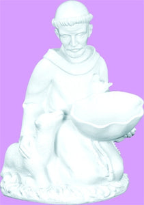 16" White Plastic St. Francis Statue