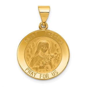 St. Theresa 14kt Hollow Medal