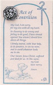 Act of Contrition Prayer Card & Pin