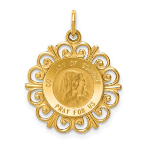 14k Our Lady Of Sorrows Medal Pendant
