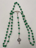 6mm Clear and Green Glass Rosaries